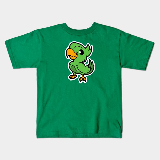 Parrot - Cartoon Animals - Cartoon Island Kids T-Shirt by Cartoon Island